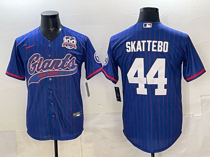 Men 2025 New York Giants #44 Skattebo Blue Joint Name Nike Limited NFL Jersey 012